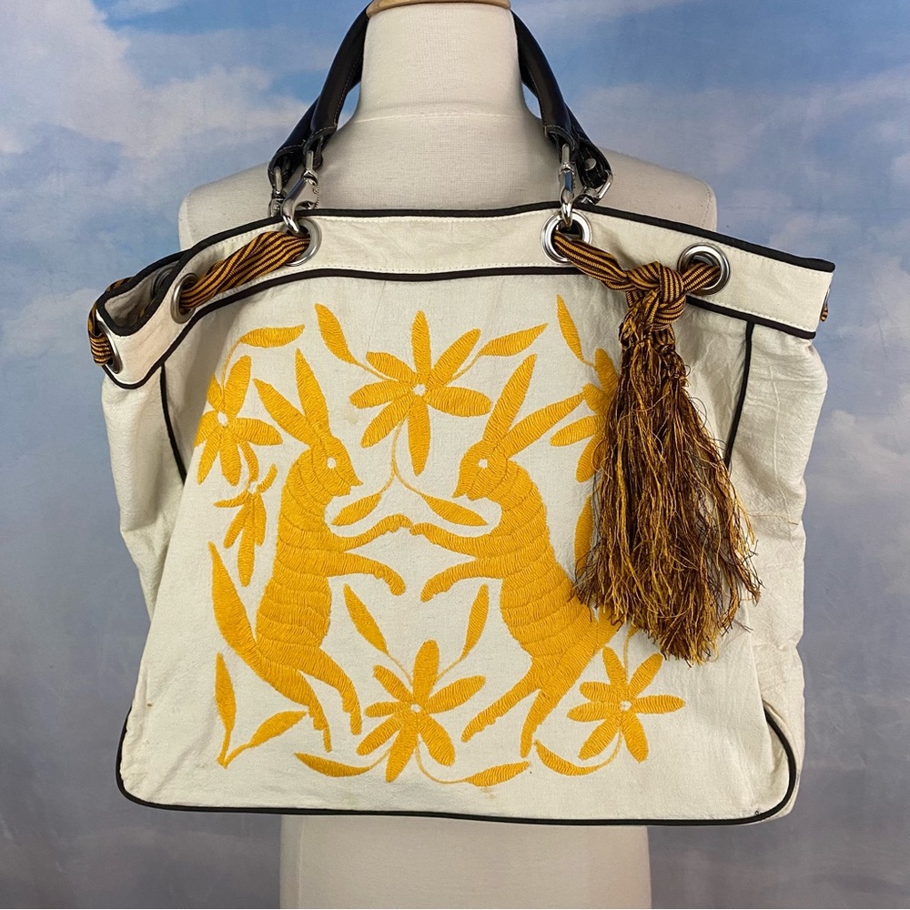 Nahui Ollin Embroidered Large Shoulder Bag